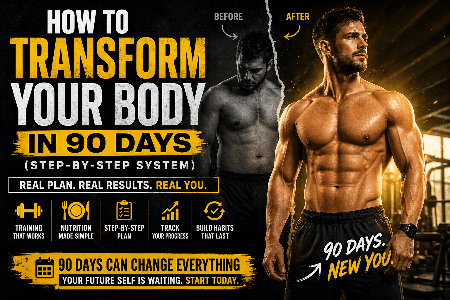 HOW TO TRANSFORM YOUR BODY IN 90 DAYS (STEP-BY-STEP SYSTEM)